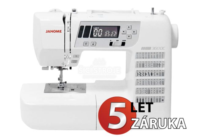 Šijací stroj JANOME 360DC + prídavný stolček