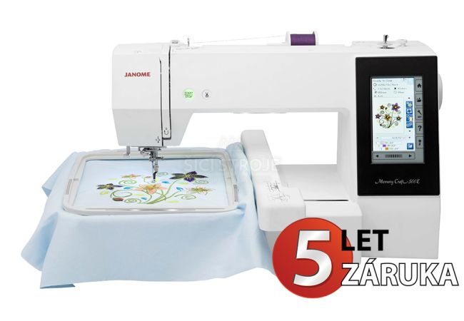 Vyšívací stroj JANOME MEMORY CRAFT 500E veľkosti XXL