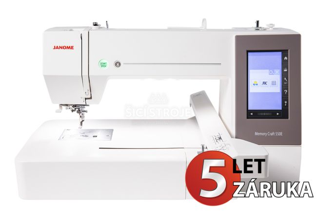 Vyšívací stroj JANOME MEMORY CRAFT 550E veľkosti XXL