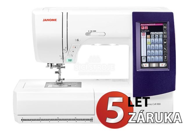 Šijací a vyšívací stroj JANOME MC 9850 veľkosti XL