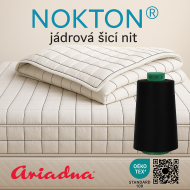 Polyester/bavlna jadrová priadza, glacé, robustná niť Nokton