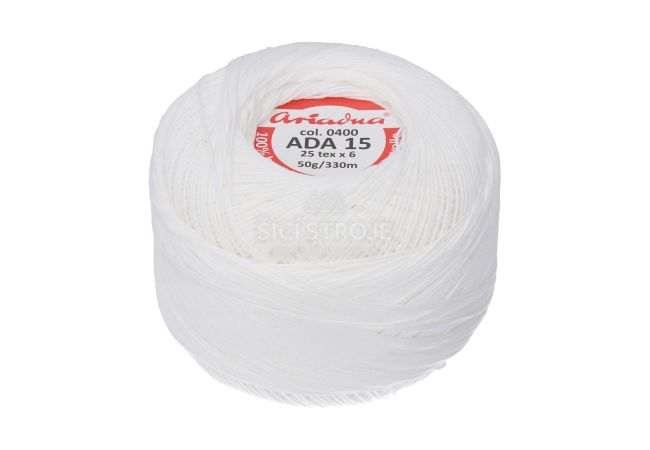 Priadza pre frivolitky Ada 15 50 g - 0400