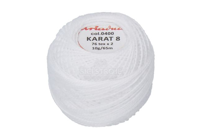 Háčkovacia priadza Karat 8 10 g - 1500