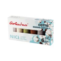 Zostava nití na stehovanie Cotto Earth Cotto 80/170 m - 6 farieb (zem)