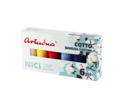 Zostava nití na stehovanie Cotto Sky Cotto 80/170 m - 6 farieb (neba)