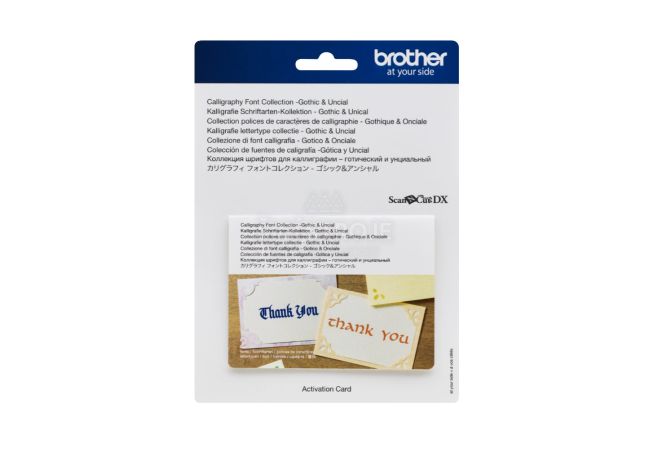 Karta s fontami kaligrafického písma pre plotre Brother