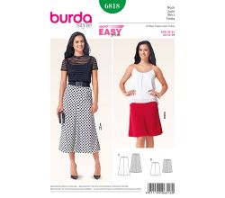 Strih Burda 6818 - Jednoduchá zvonová sukňa, dlhá sukňa