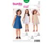 Strih Burda 9420 - Detské áčkové šaty s vreckami