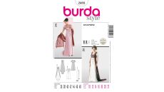 Strih Burda 2493 - Empírové šaty, šál