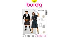 Strih Burda 2515 - Kilt, Highlander, Dobytok, William Wallace