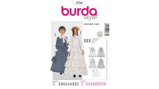 Strih Burda 2768 - Biedermeierovské šaty so spodničkou