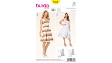 Strih Burda 6758 - Princess šaty na ramienka, retro šaty
