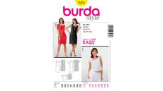 Strih Burda 7972 - Jednoduché puzdrové šaty, top