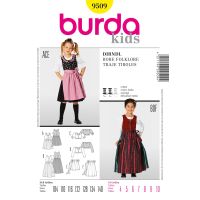 Strih Burda 9509 - Detské krojové šaty