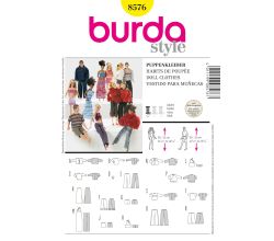 Strih Burda 8576 - Oblečky pre bábiky (barbie)