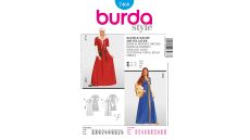 Strih Burda 7468 - Stredoveké šaty a čepiec