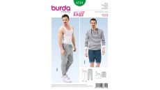 Strih Burda 6719 - Pánske tepláky, šortky, kraťasy