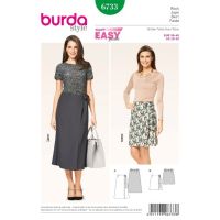 Strih Burda 6733 - Jednoduchá zavinovacia sukňa