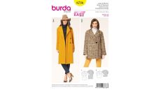 Strih Burda 6736 - Jednoduchý kabát, krátky kabát