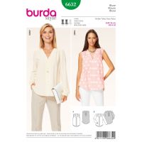 Strih Burda 6632 - Blúzka, zapínacia blúzka, košeľa