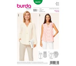 Strih Burda 6632 - Blúzka, zapínacia blúzka, košeľa