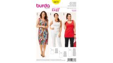 Strih Burda 6672 - Tielko, tielkové šaty pre plnoštíhle