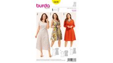 Strih Burda 6680 - Áčkové šaty pre plnoštíhle