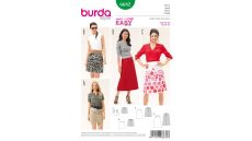 Strih Burda 6682 - Jednoduchá áčková sukňa, mini sukňa, dlhá sukňa