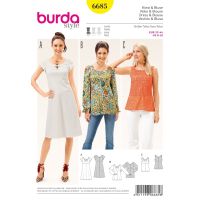 Strih Burda 6685 - Empírové šaty, blúzka