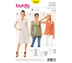 Strih Burda 6685 - Empírové šaty, blúzka