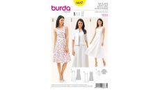 Strih Burda 6687 - Áčkové šaty, ľanové šaty, bolerko