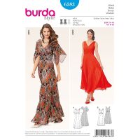 Strih Burda 6583 - Empírové šaty, dlhé plesové šaty