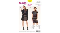 Strih Burda 6608 - Tričkové šaty, jednoduchý kabátik
