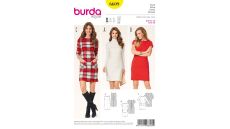 Strih Burda 6609 - Puzdrové šaty, šaty s vreckami