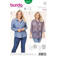 Strih Burda 6614 - Košeľa pre plnoštíhle