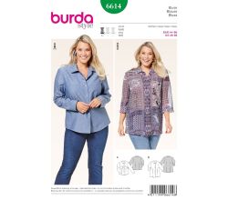 Strih Burda 6614 - Košeľa pre plnoštíhle