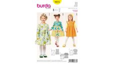 Strih Burda 9373 - Detské šaty s vreckami