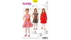 Strih Burda 9379 - Detské šaty s kolesovou sukňou