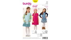 Strih Burda 9380 - Detské áčkové šaty