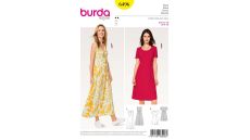 Strih Burda 6496 - Empírové šaty, dlhé letné šaty