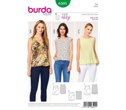 Strih Burda 6501 - Jednoduchý top, tielko