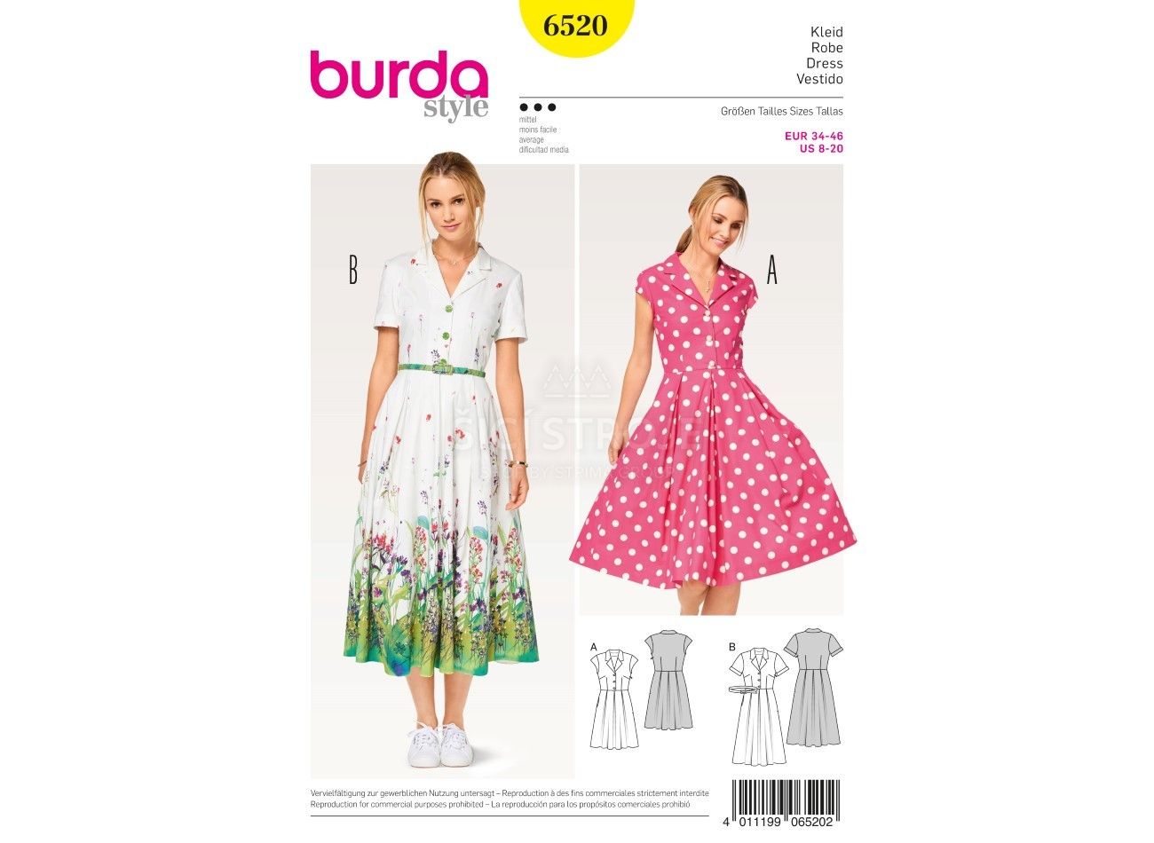 spend slim disease Strih Burda 6520 - Košeľové šaty, letné šaty, retro šaty |  Sijacie-stroje-patchwork.sk
