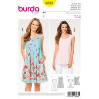 Strih Burda 6532 - Blúzka, letné šaty, balónové šaty