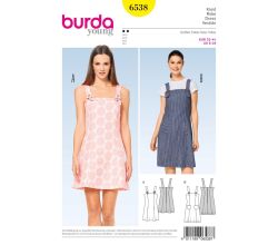 Strih Burda 6538 - Šaty na ramienka, laclové šaty, mini šaty