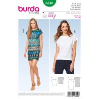 Strih Burda 6540 - Jednoduché tričkové šaty, tričko