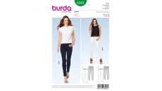 Strih Burda 6543 - Džínsy, džínsové nohavice s vyšším pásom