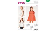 Strih Burda 9362 - Detská blúzka, naberané šaty