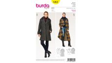 Strih Burda 6462 - Áčkový kabát, dlhý kabát