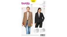 Strih Burda 6463 - Sako, kabátik, oversized
