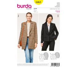 Strih Burda 6463 - Sako, kabátik, oversized